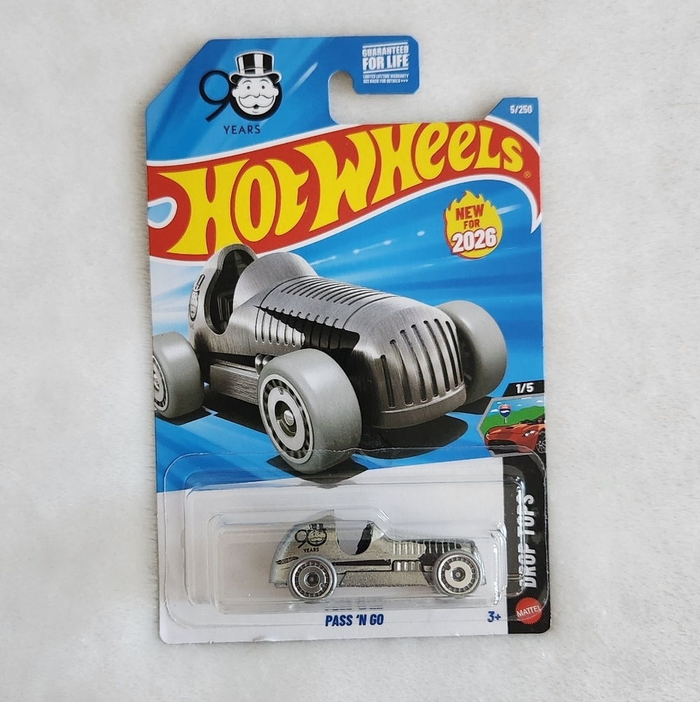 🏁🎲Hot Wheels Monopoly Themed Car – Pass ’N Go – Silver – NWT